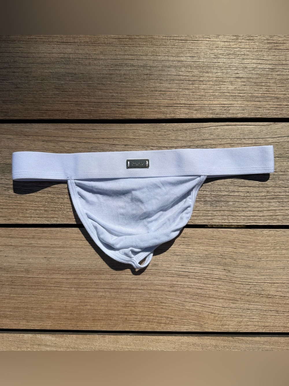 Charlie by MZ Classic Thong - Gold Label - White - Large